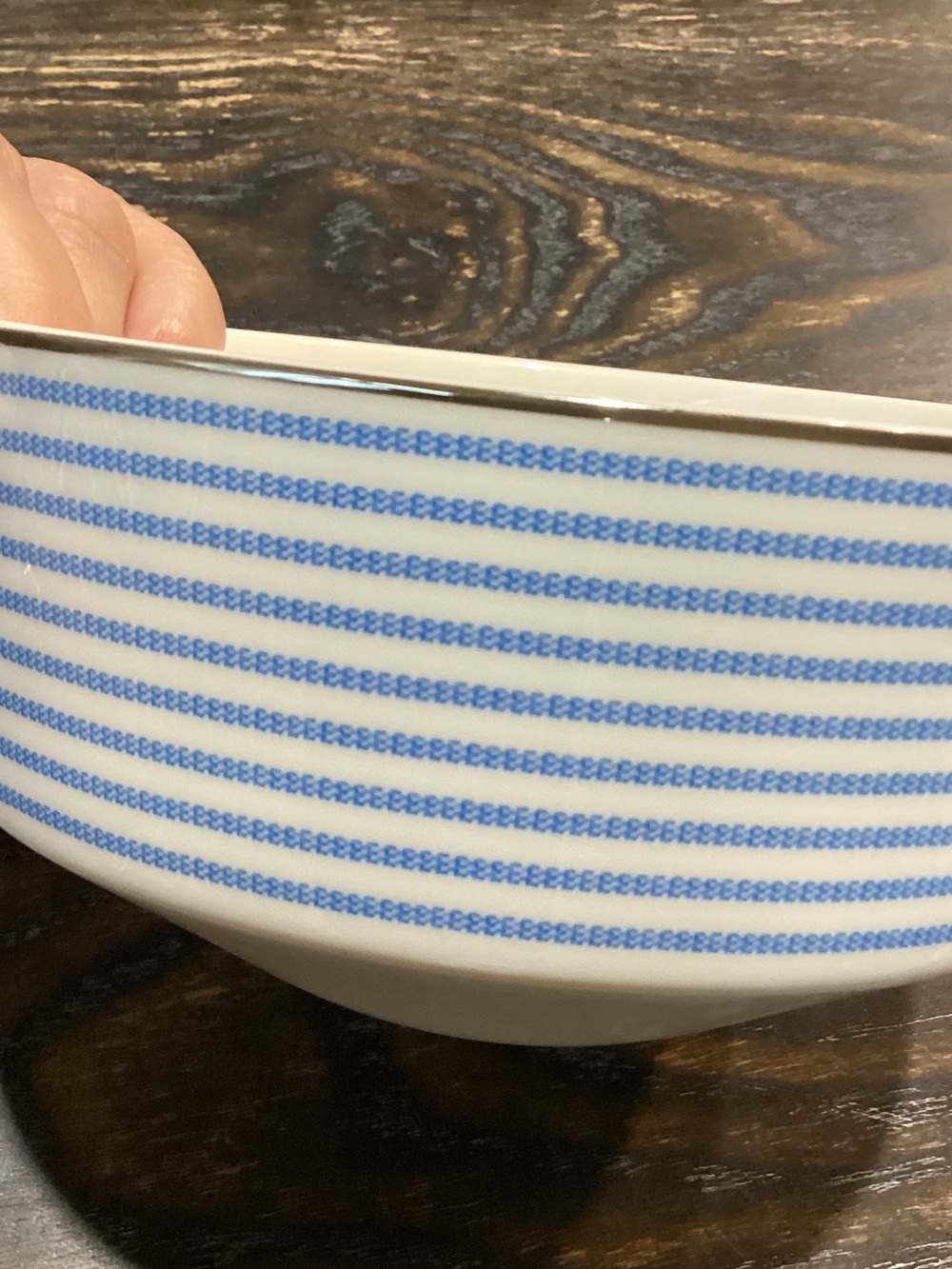 Kate Spade x Lenox Laurel Street Blue and White Ceramic All Purpose Bowl - Picture 4 of 4